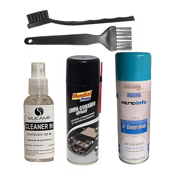 Kit Ar Comprimido Pincel, Escova, Limpa Contato Eletrico
