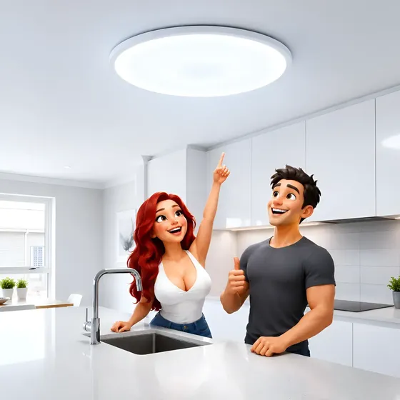 Lampara Led 42w Plafon Luz Fria 6500k Baño O Cocina 3200lm