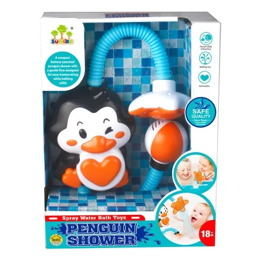 Juguete Baño Bañera Ducha Pingüino Lanza Agua Grande. Bebés
