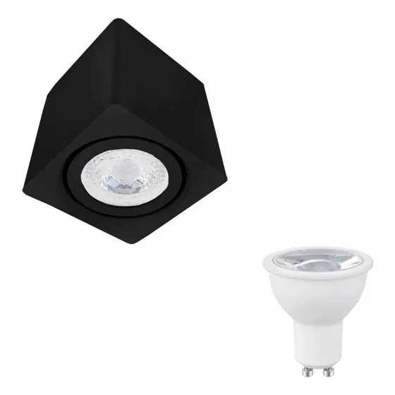 Kit 12 Spot Sobrepor Teto Beiral Para Dicroica Gu10 + Led