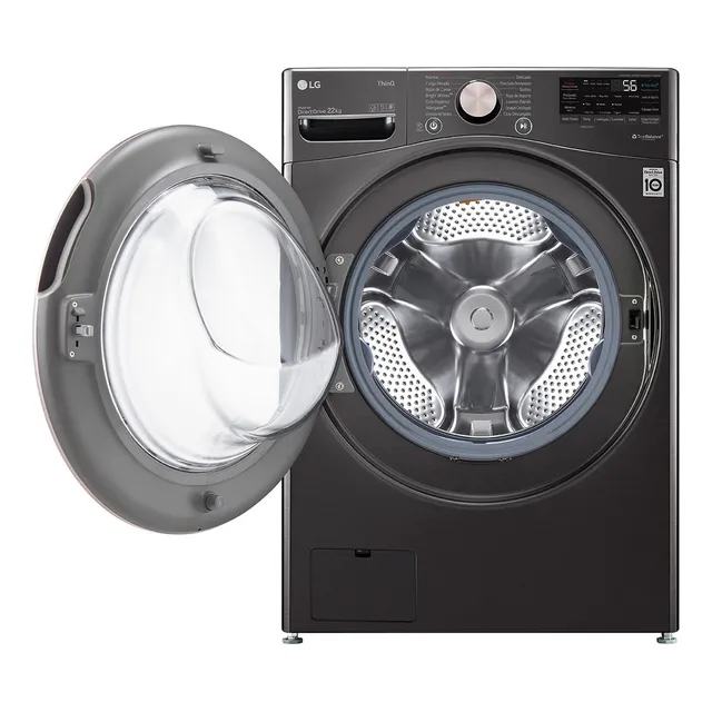 Lavadora LG Carga Frontal inverter hasta 22kg 127V color negro