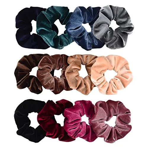 Whaline 12 Pack De Pelo Escrunchies De Terciopelo 6f8ld