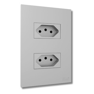 Conjunto Tomada Dupla Tripolar 3 Pinos 20a Cinza - B.lux Conjunto Tomada Dupla Tripolar 3 Pinos 20a Cinza - B.lux