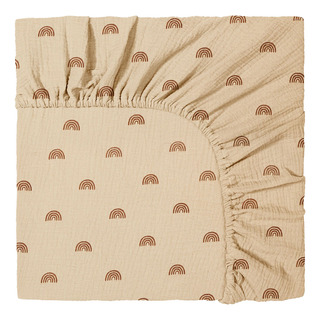 Sábana De Cuna Algodón Arrugado Miel 130x72x25cm Sábana De Cuna Algodón Arrugado Miel 130x72x25cm