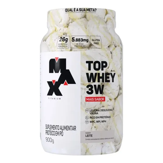 Top Whey 3w Mais Performance 900g Max Titanium 