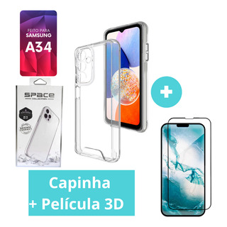 Capa Capinha Película 3d Para Samsung Galaxy A34 Capa Capinha Película 3d Para Samsung Galaxy A34