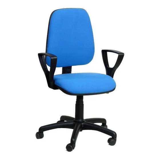 Silla De Escritorio Mondo Sedie Roma Alta Giratoria Ergonómica  Azul Con Tapizado De Cuero Sintético