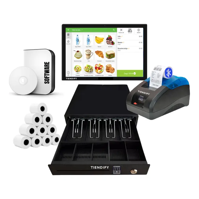 Cajon De Dinero Con Impresora De Tickets De Regalo Y Tablet Para Punto De Venta Abarrotes Farmacia Papelería Ferretería Restaurante Y Cualquier Negocio Pos Pdv Tpv