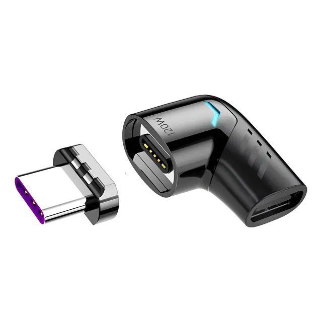 Adaptador 90° Magnetico Tipo C Pc Apple Mac Laptop Windows