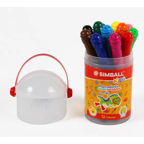 Marcadores Súper Lavables Simball Kids Tubo X12