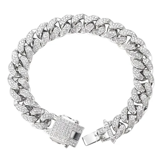Pulsera Cubana Hip Hop Color Plata Oro Hombre Mujer Regalo