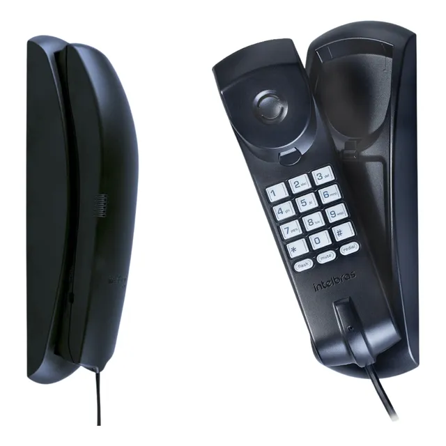 Aparelho Telefone Com Fio Interfone Fixo Gôndola Mesa Parede