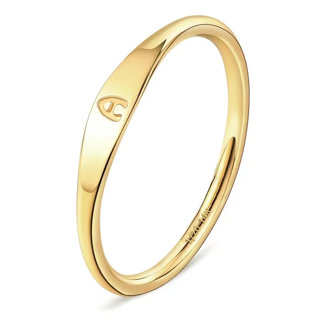 Anillo Con Inicial Oro Para Mujer Chapado En Oro 14 Quilates