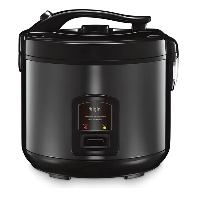 Panela De Arroz Visio Rice Glass Elétrica 700w Preta Elgin Preto 60hz