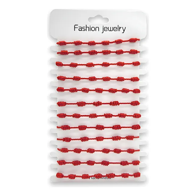 Pack X12 Pulseras 7 Nudos Hilo Rojo Proteccion