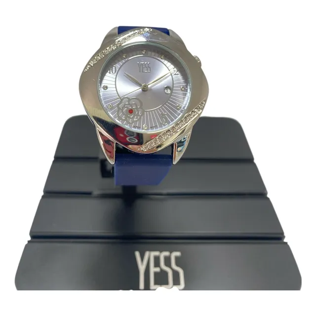 Reloj Yess Dama Analógico Plateado Pulsera Plástico