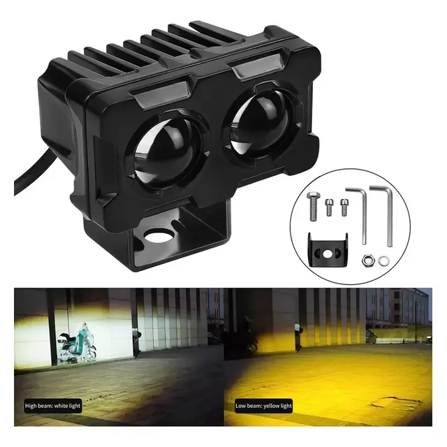 Faros Led 50w Luz Blanca Ambar Profundidad Alta Potencia Par