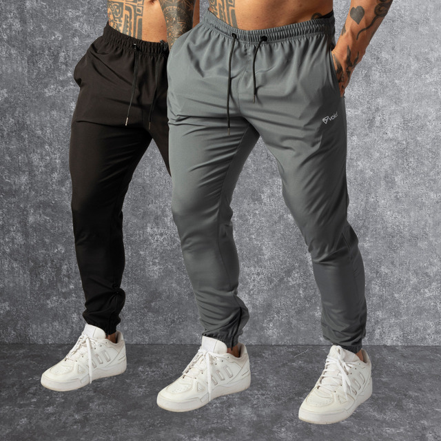 Kit 2 Calça Jogger Tactel Impulse Preta/cinza Para Treino