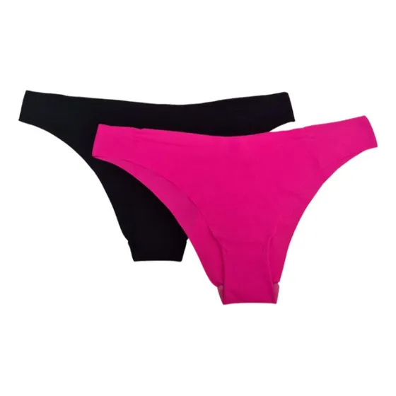 Kit 2 Calcinhas Corte A Laser Trifil Qe5460 Preto/rosa