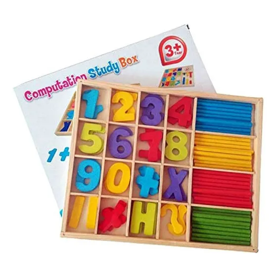 Juego Madera Didáctico Montessori Calculador Matemático Peq