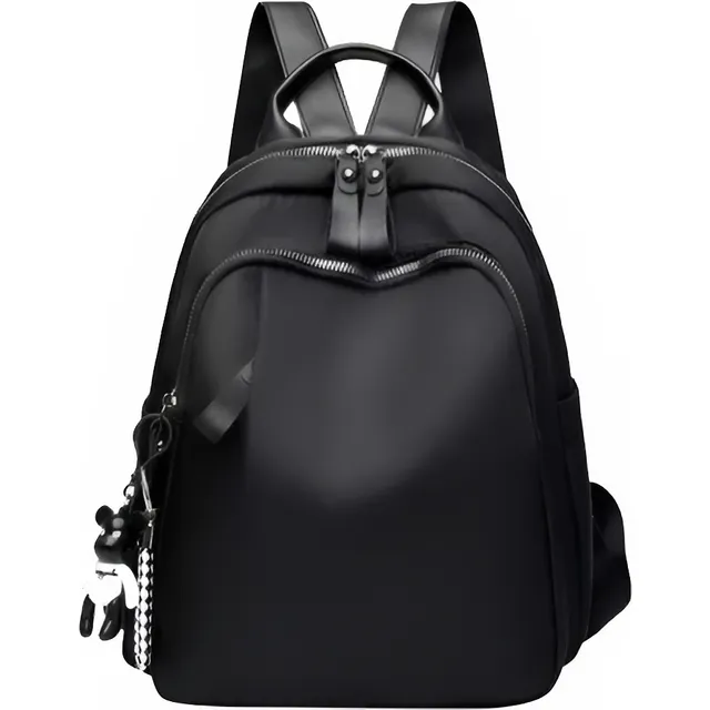 Mini Mochila De Dama Mujer Cartera Bolso Cierres Plateados