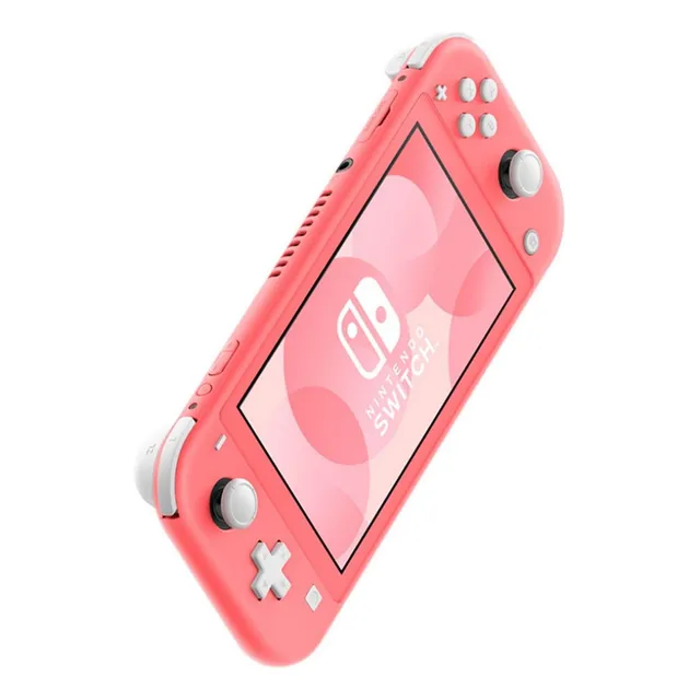 Nintendo Lite Switch En Coral + Tres Juegos Y Estuche