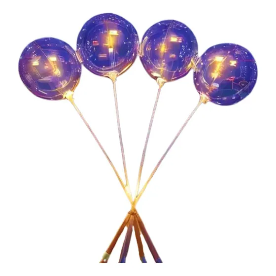 Balão Bexiga De Led Com Suporte Para Balão 5 Unidades Festa
