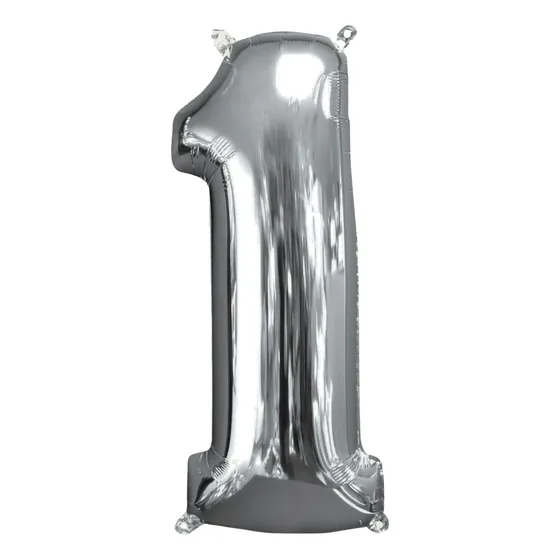 Globo Número 70 Cm Metálico Plateado Mylar Foil 1 Unidad