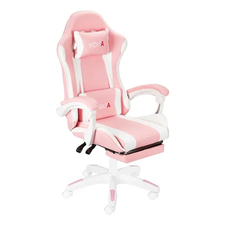 Silla Gamer Vidita Gx2000 Ergonómica Reclinable Rosa Con Reposapiés Videojuego Silla Gaming Computador Pc Profesional