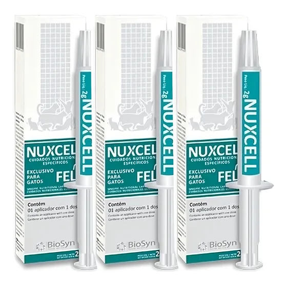 Kit 3 Suplemento Nutricional Nuxcell Fel Para Gatos Felinos