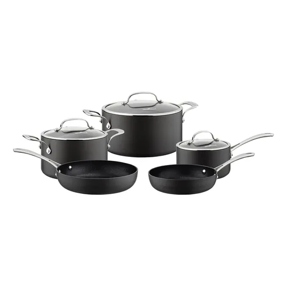 Juego De 08 Ollas Batería Tipo Gourmet Anodizado Magefesa