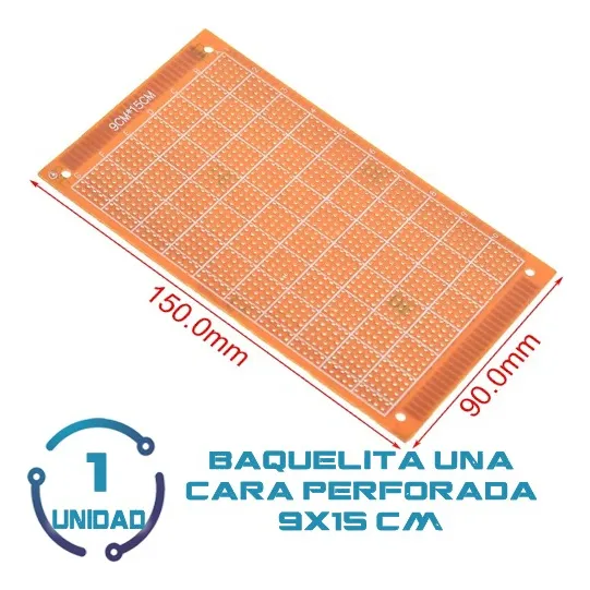 1 Unid Baquelitas Lamina Perforada Para Pcb De 9x15cm