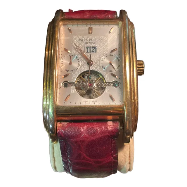 Reloj Patek Philippe Swiss Made Dorado Cuero Pulsera