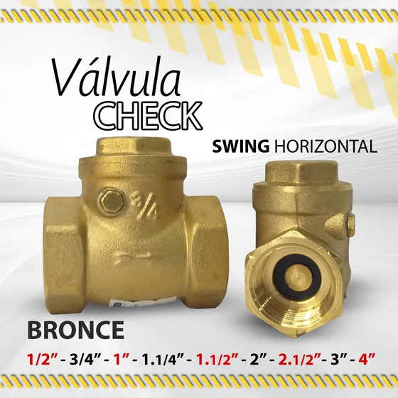 Valvula Check Swing Horizontal B-g Bronce Desde 1/2 Hasta 4