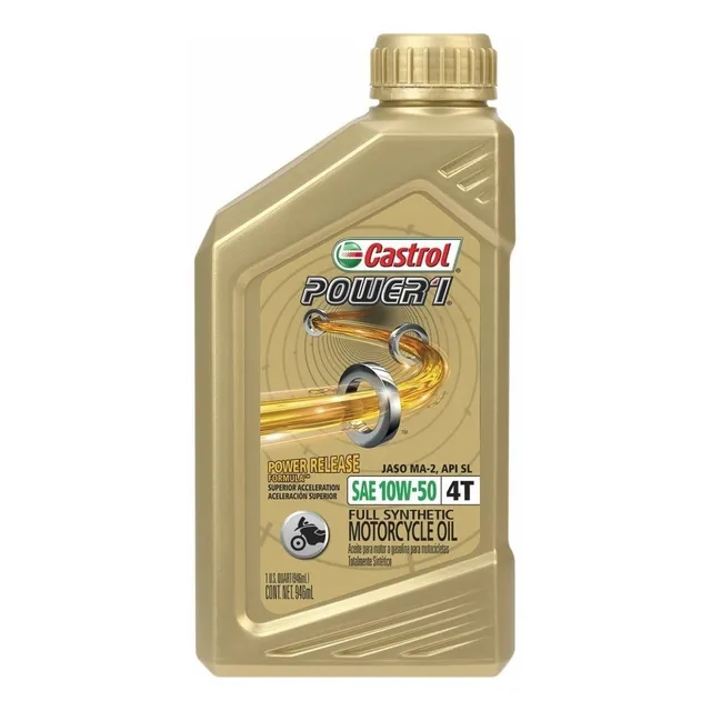 Castrol Power 1 4T10W-50 Aceite Sintético Para Moto/Cuatriciclo 1 Unidad 946mL