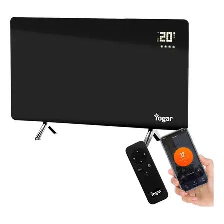 Panel Calefactor Infrarrojo De Cristal De Carbono Wifi 600w Negro