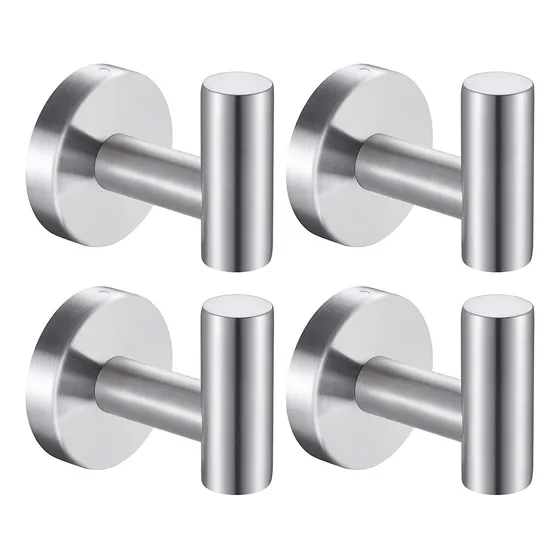 4 Pcs Gancho De Toalha Gancho De Roupão De Aço Inoxidável