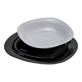 Vajilla De 12 Pzas Minimalista De Opal Mix Grey Luminarc Vajilla De 12 Pzas Minimalista De Opal Mix Grey Luminarc