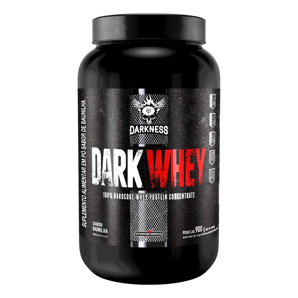 Darkness Whey Protein Integralmedica Darkwhey 100% Hardcore Sabor Baunilha Darkness Whey Protein Integralmedica Darkwhey 100% Hardcore Sabor Baunilha
