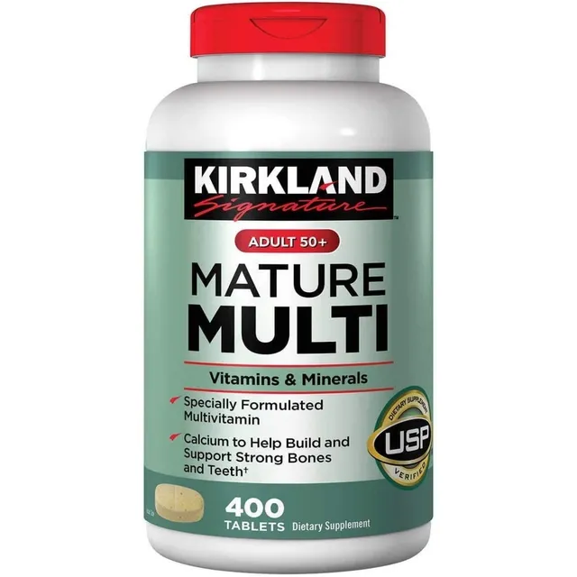 Kirkland Signature Adultos 50+ Mature Multi, 400 Tabletas Sabor Neutro