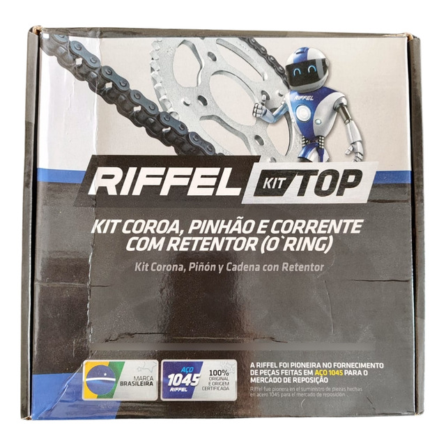 Kit Relação, Tração Nxr Bros160/xre190 Riffel Com Retentor Kit Relação, Tração Nxr Bros160/xre190 Riffel Com Retentor