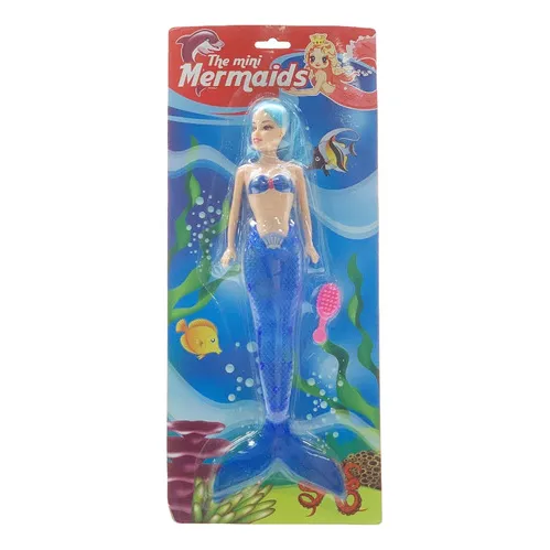 Muñeca Mega Sirena Grande Con Peine 32cm Juguete Niñas