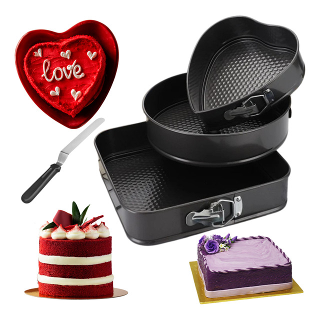 Forma Assadeira Bolo Torta Redonda Coração Fundo Removível Forma Assadeira Bolo Torta Redonda Coração Fundo Removível