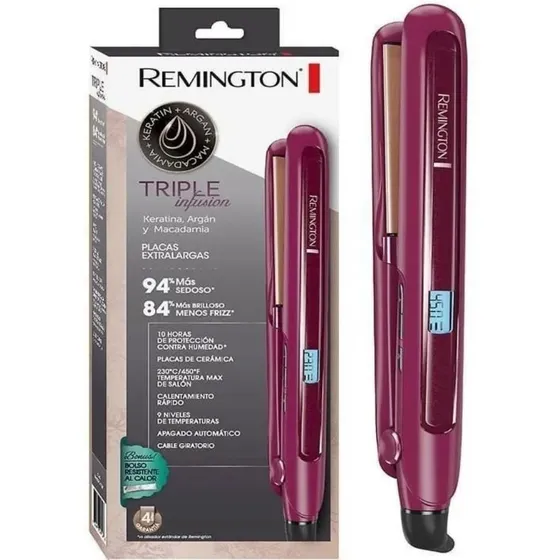 Plancha De Cabello Remington Triple Infusión Keratina Argan 