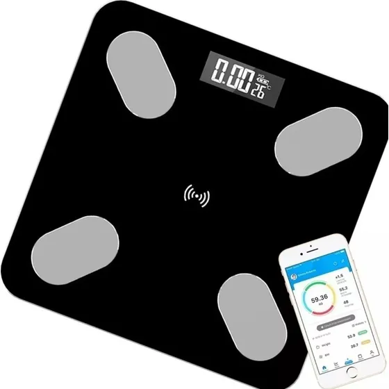 Peso Balanza Inteligente Bluetooth Bascula Corporal Vidrio