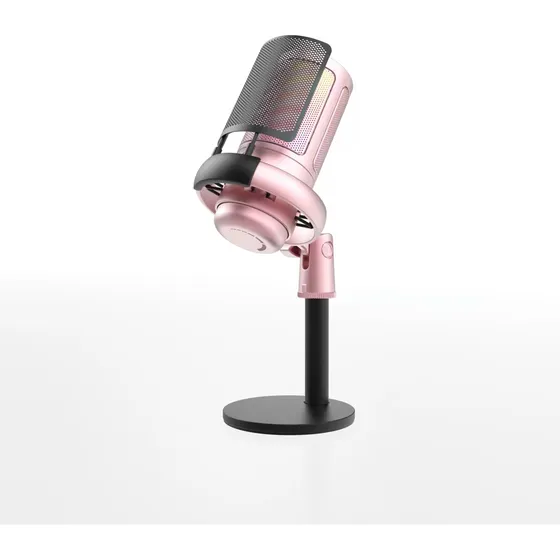 Micrófono Condensador Usb Rgb Para Pc Color Rosa Claro