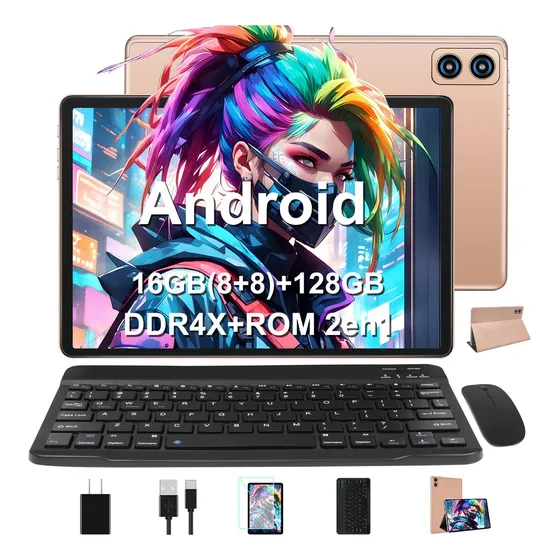 Tablet 10.1" 128GB color dorado 16GB de memoria RAM