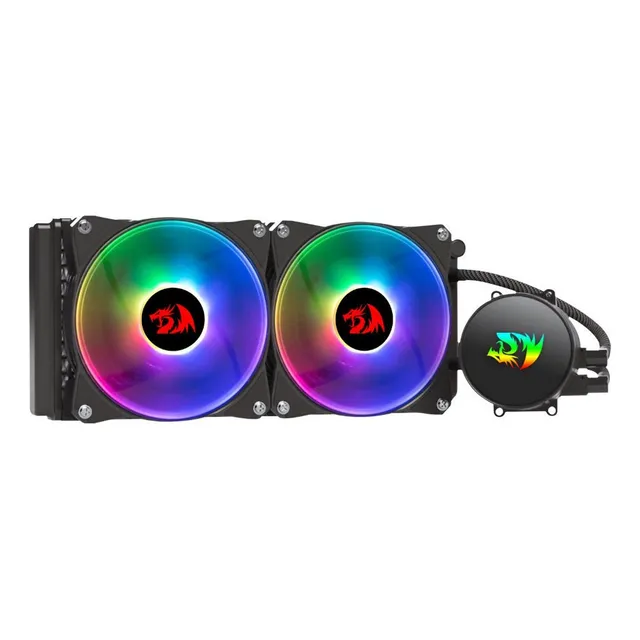 Redragon CCW-3000 cooler RGB de 140W, Enfriador de Agua de 240mm, 2 Abanicos RGB, CPU