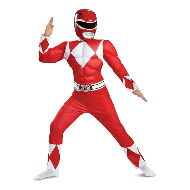 Disfraz Para Niño De Power Rangers Rojo Importado 