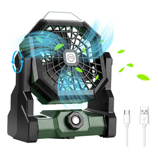 Ventilador Portátil Acampar Recargable Con Luz Led Y Gancho Ventilador Portátil Acampar Recargable Con Luz Led Y Gancho